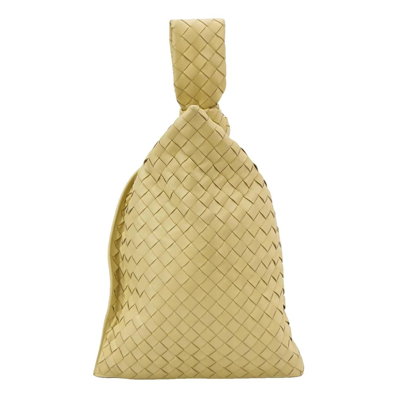 Twist leather clutch bag