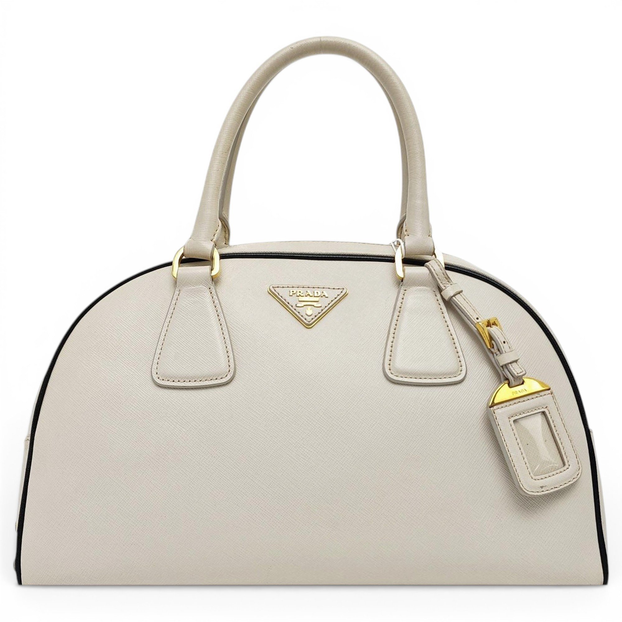 Bowling leather handbag