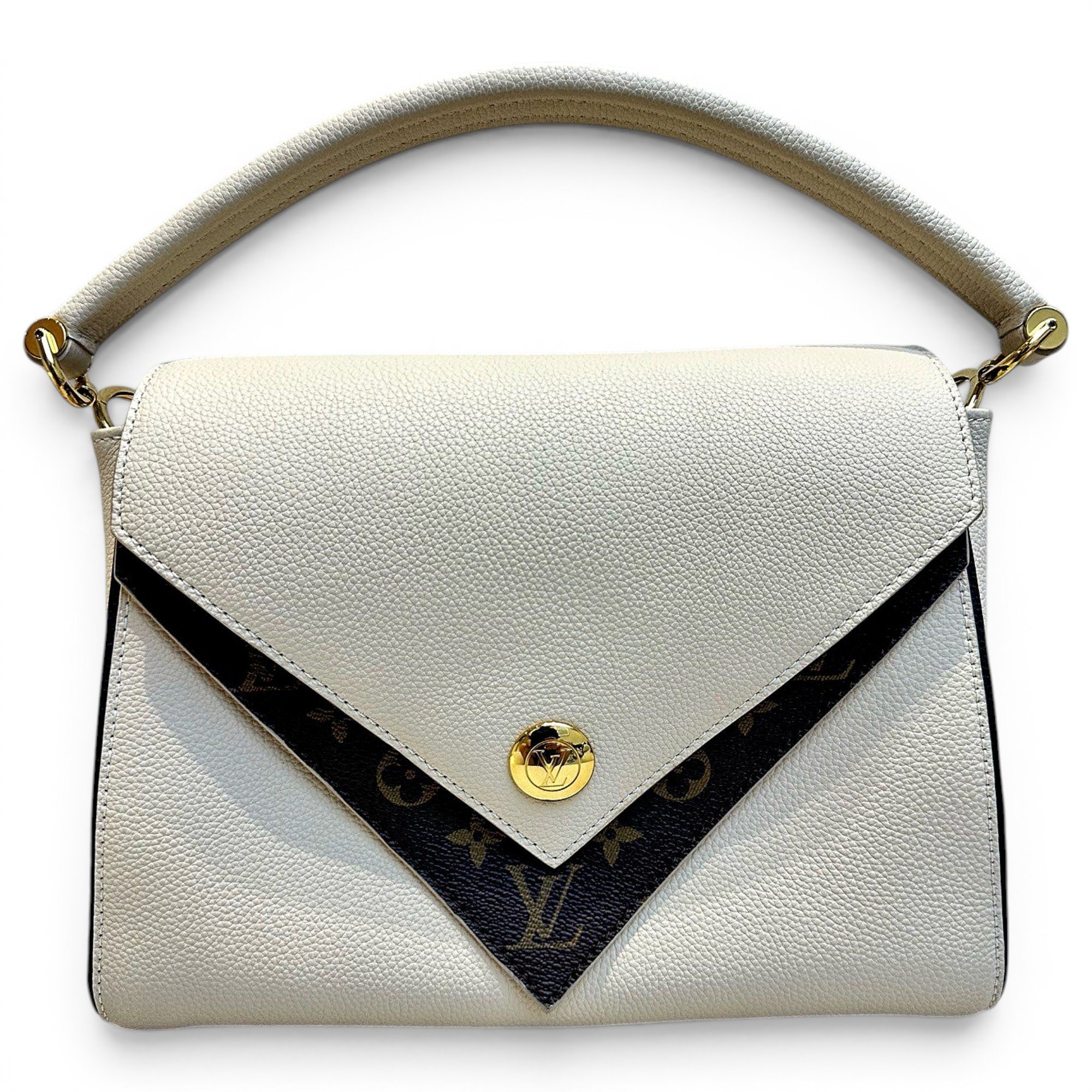 Double V leather handbag