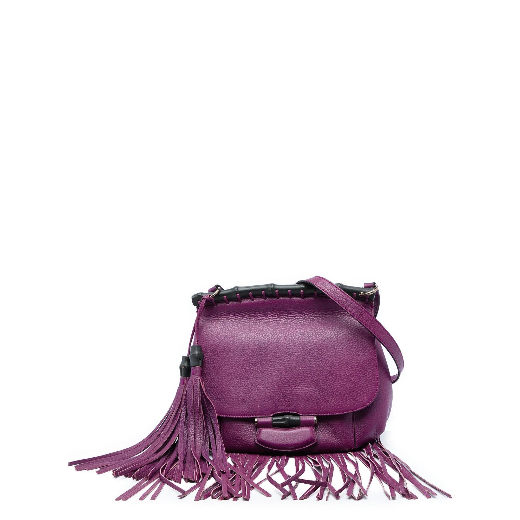 Bamboo leather crossbody bag