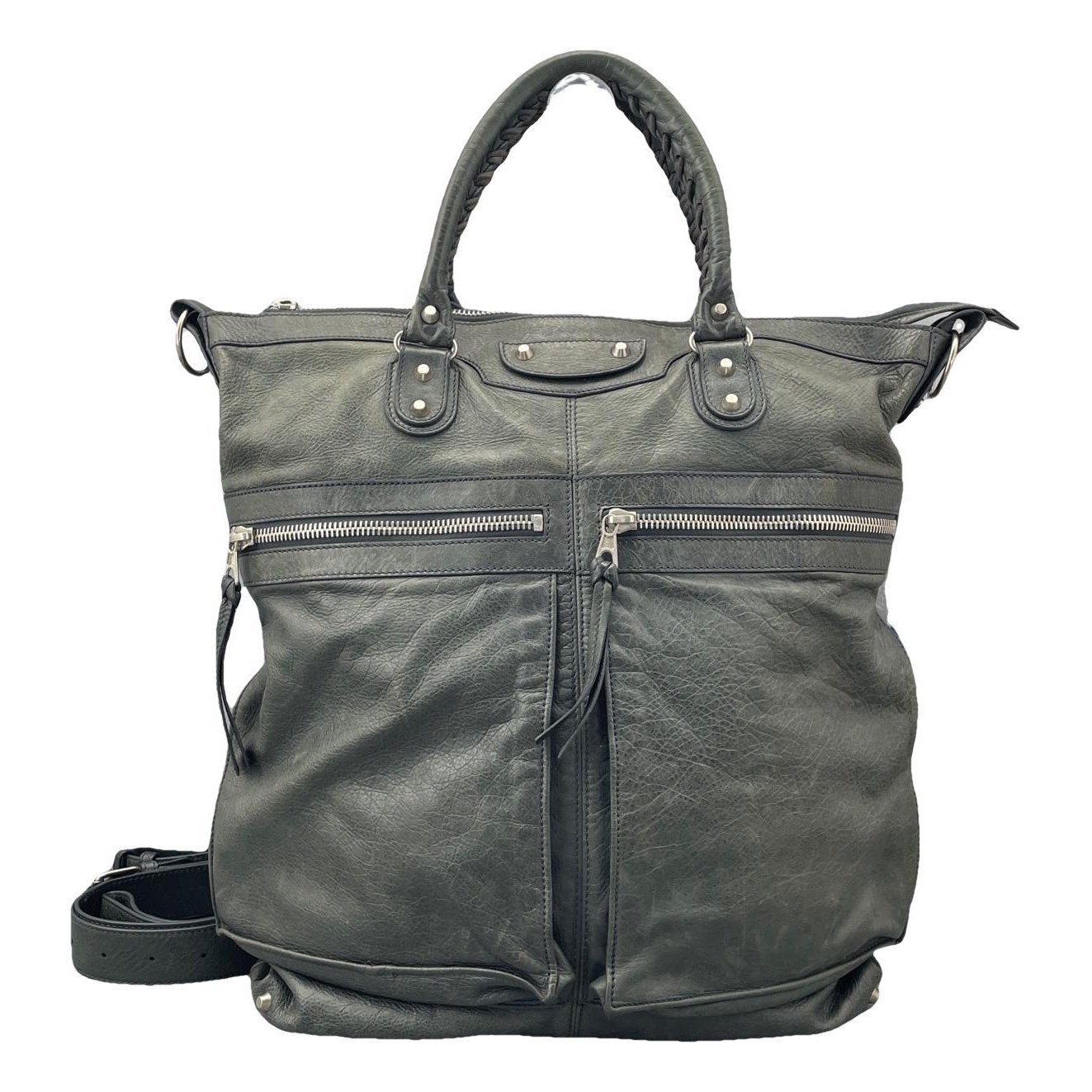 City leather handbag