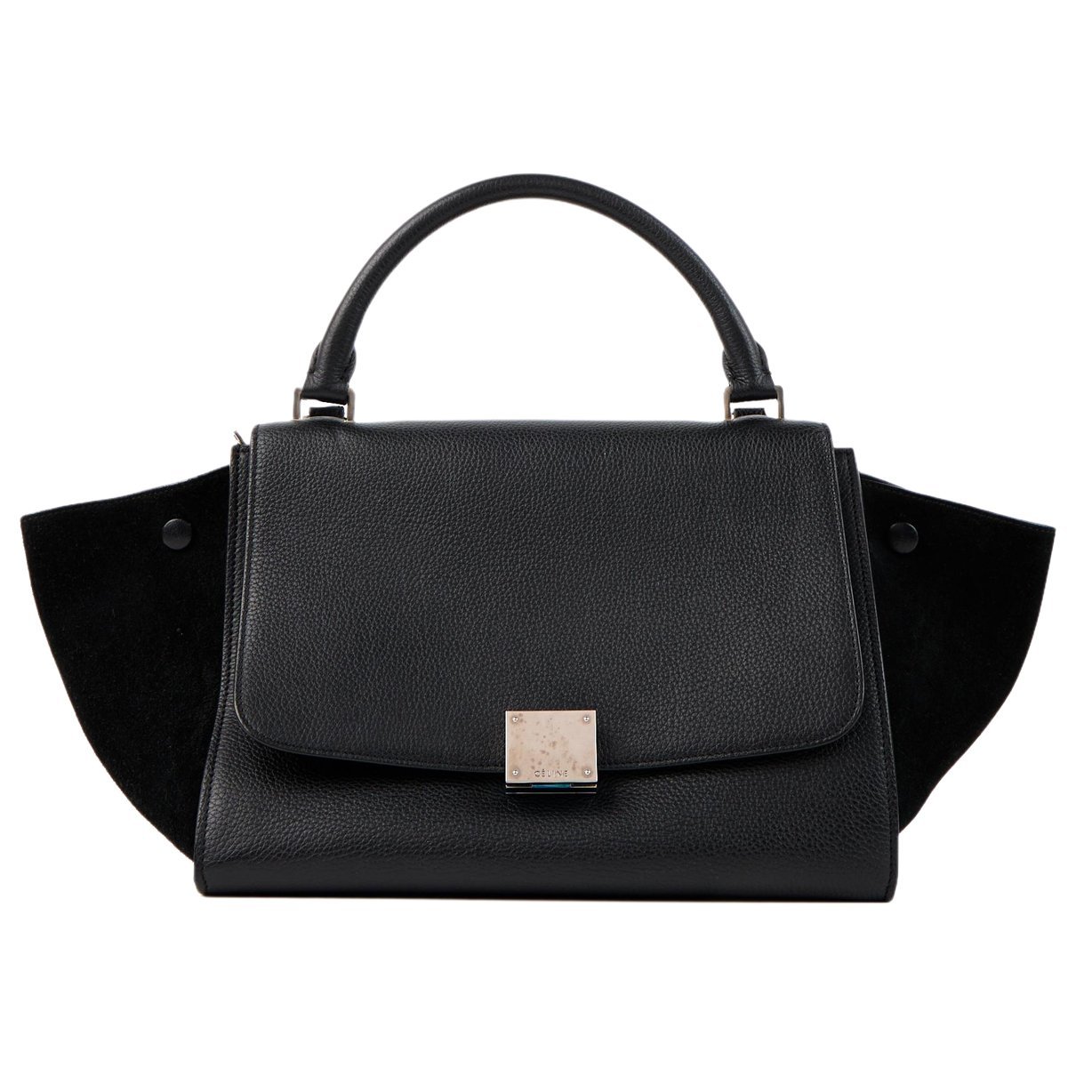 Trapèze leather handbag