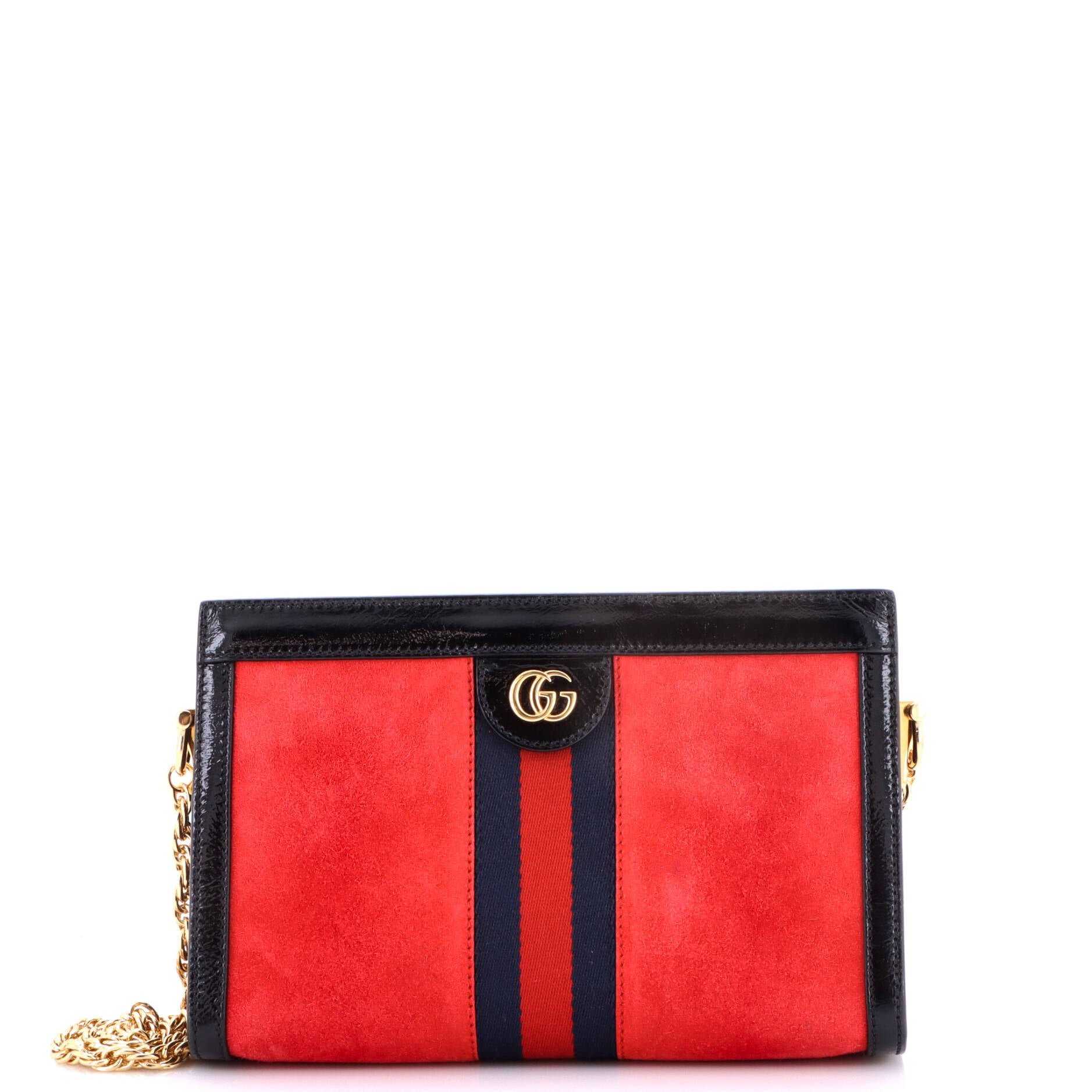 Ophidia Chain Shoulder Bag Suede Medium