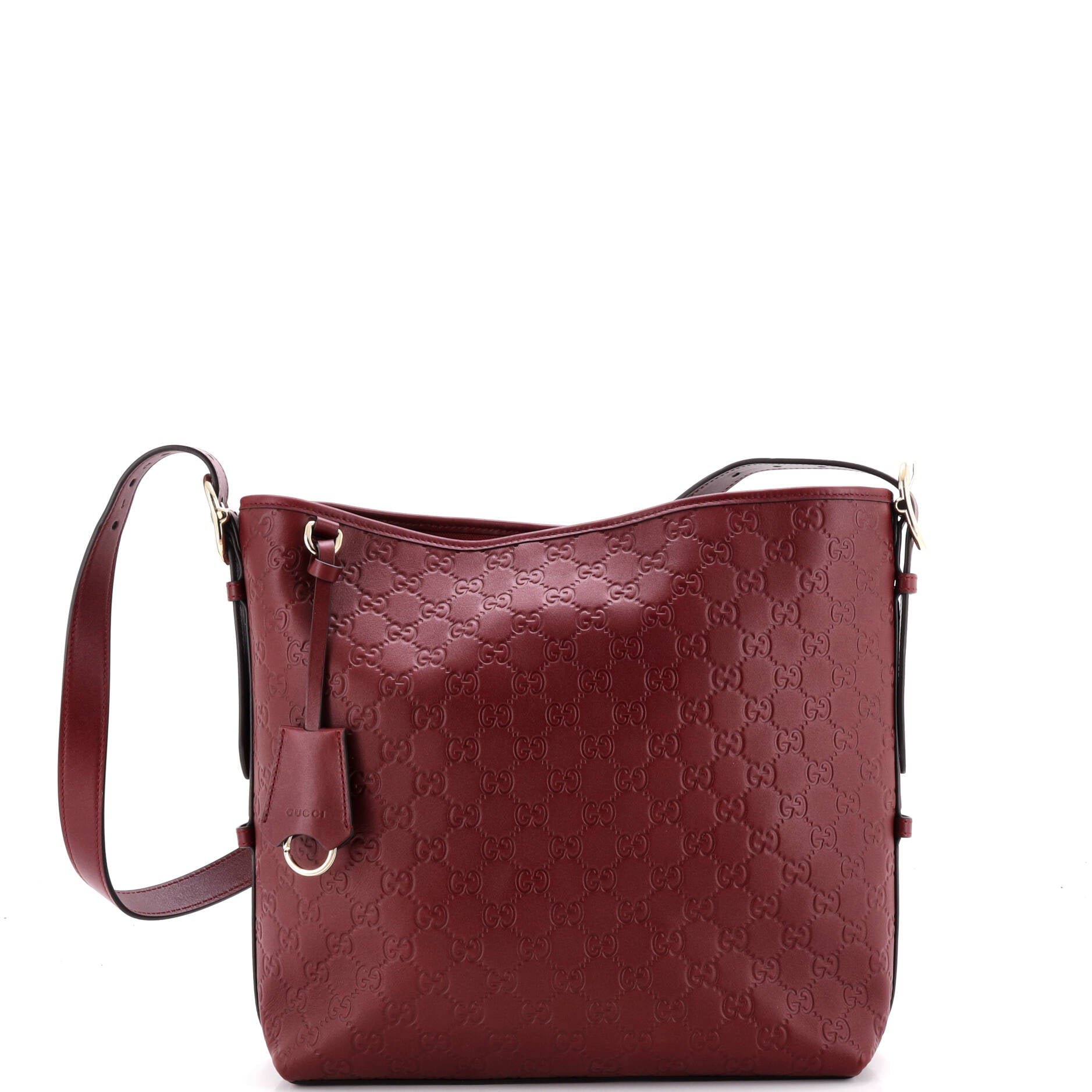 Emblem Hobo Shoulder Bag GG Embossed Leather Medium