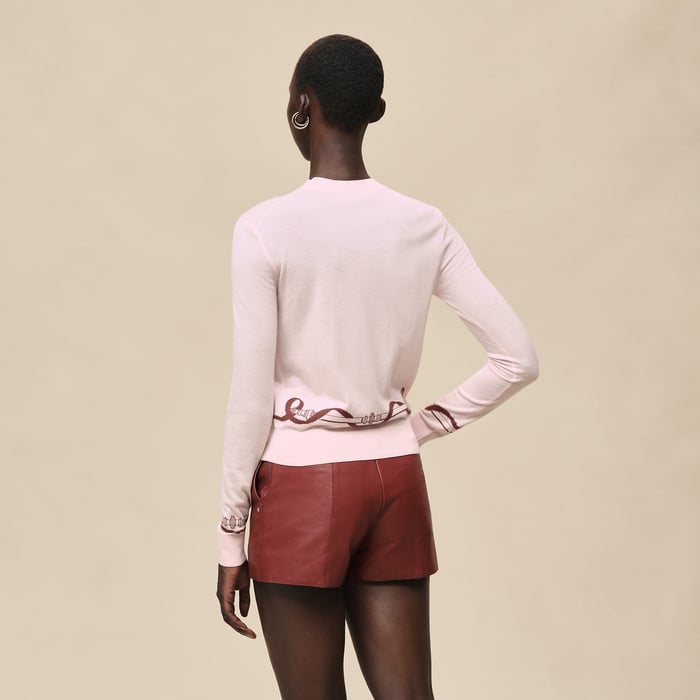 Rose Opaline "Ferronnerie" Long-sleeve Sweater