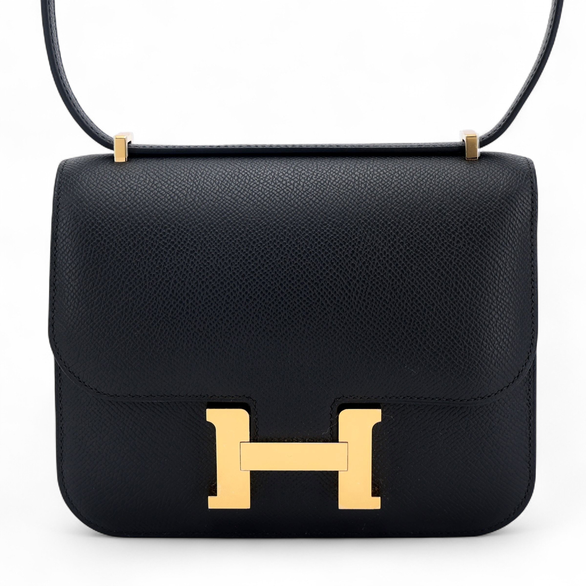 Brand New ( Rank N ) HERMÈS Constance Mini Noir (89) Epsom Gold hardware K (2025)