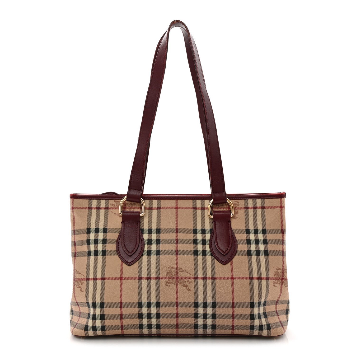 Burberry Haymarket Check Medium Regent Tote Red