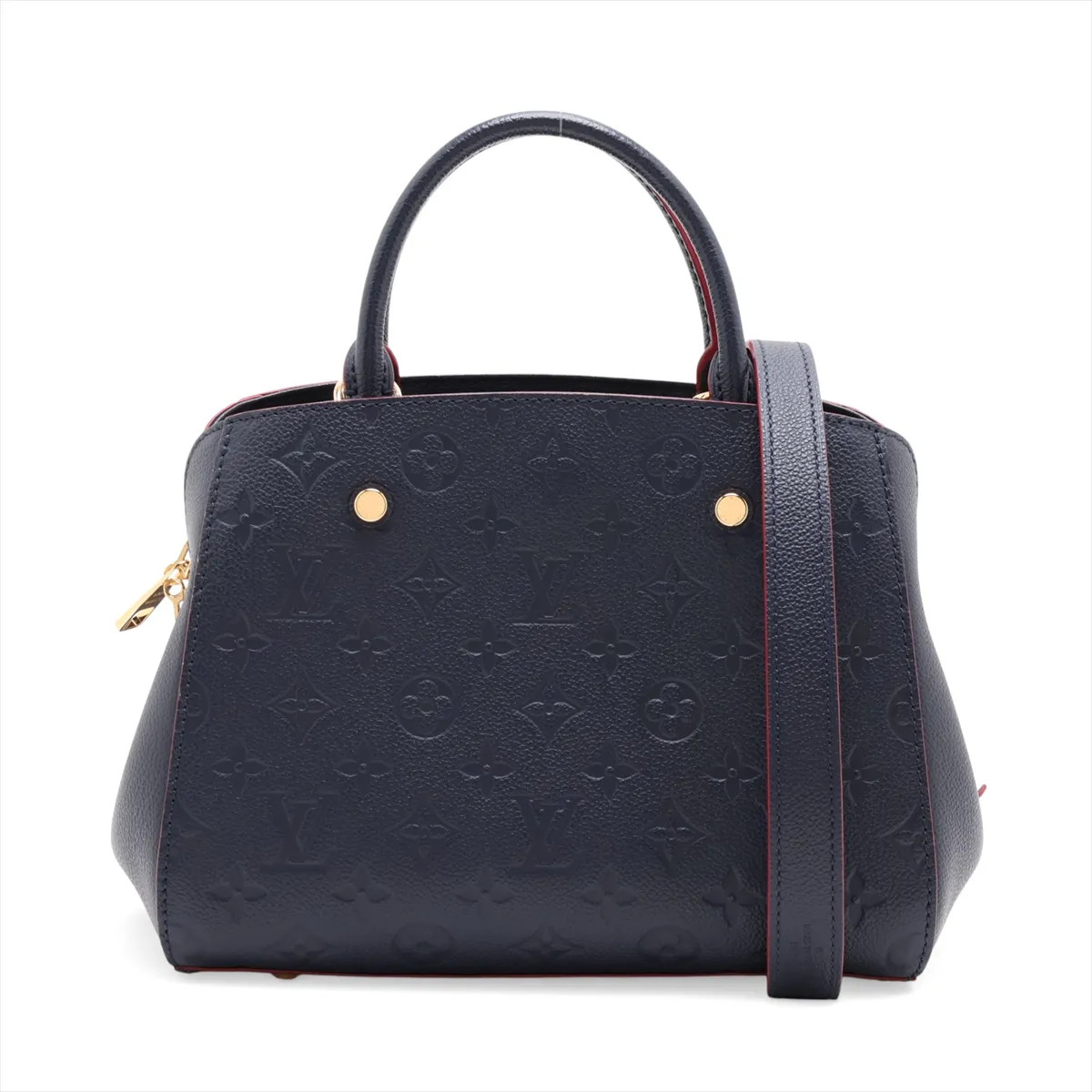 Louis Vuitton monogram empreinte Montaigne BB M42747 Navy Blue There was an RFID