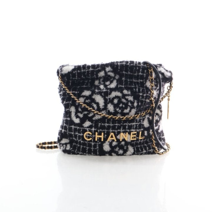 Chanel Mini Tweed Quilted 22 Hobo Chain