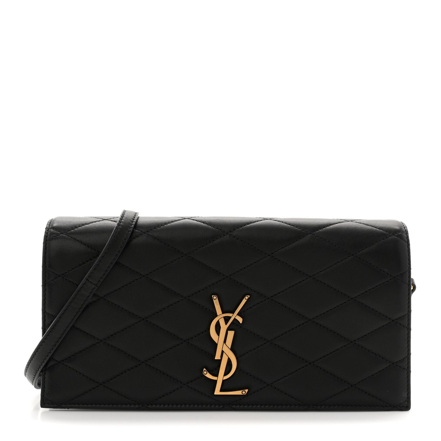Saint Laurent Lambskin Quilted Monogram Kate 99 Black