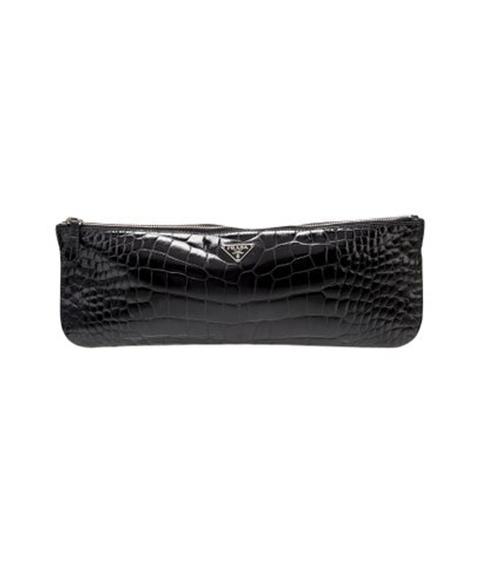 Prada Enameled Metal Triangle Clutch