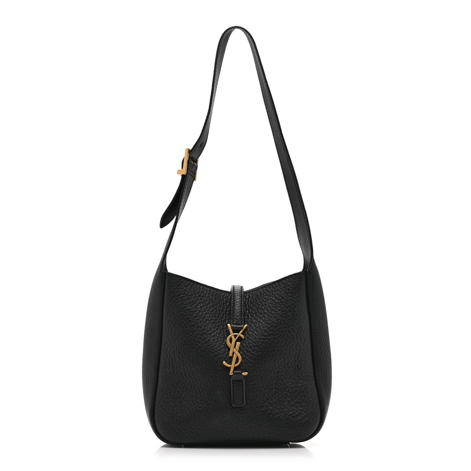 Saint Laurent Grained Calfskin Baby Le 5 A 7 Supple Hobo Black