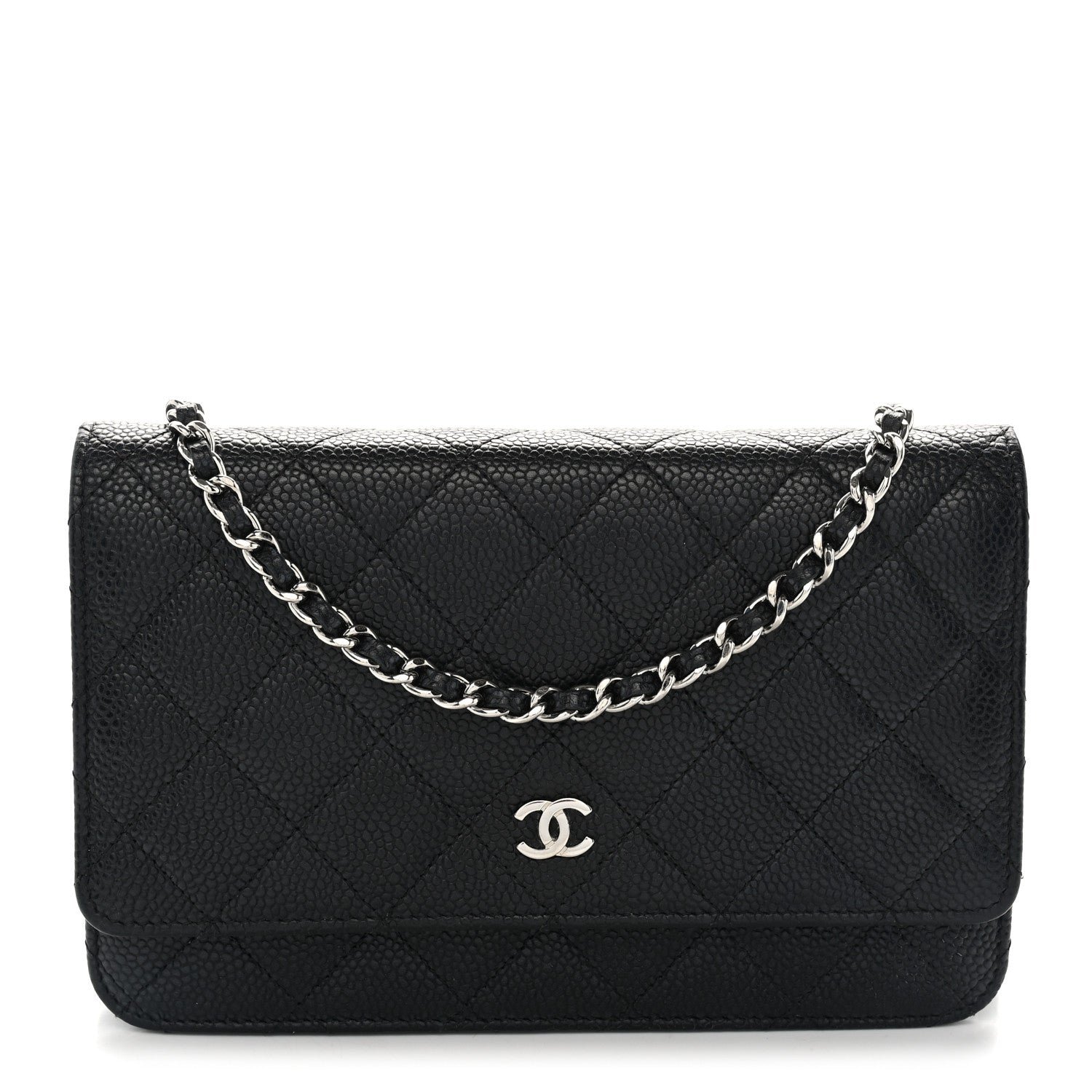 Chanel Caviar Quilted Wallet On Chain WOC Black