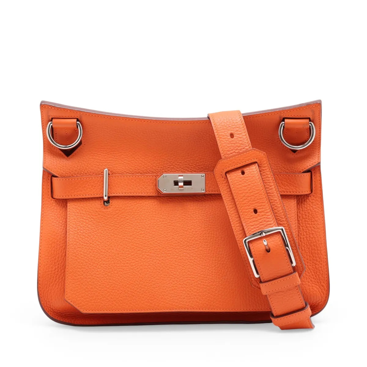 Hermès Jypsiere31 Taurillon Clemence Orange Silver Metal Fittings