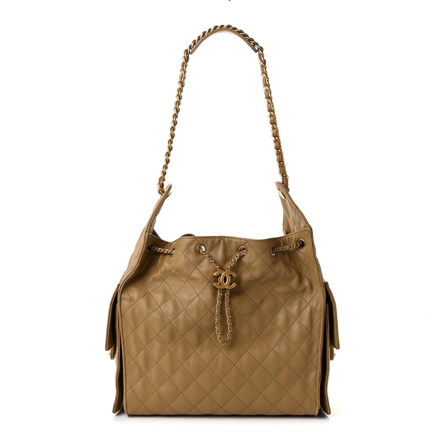 Chanel Caviar Quilted Medium Chanel 25 Handbag Dark Beige
