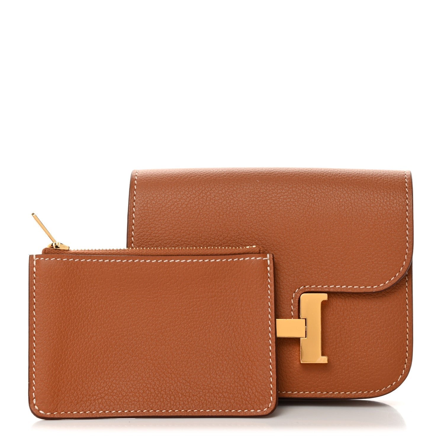 Hermes Evercolor Constance Slim Wallet Gold