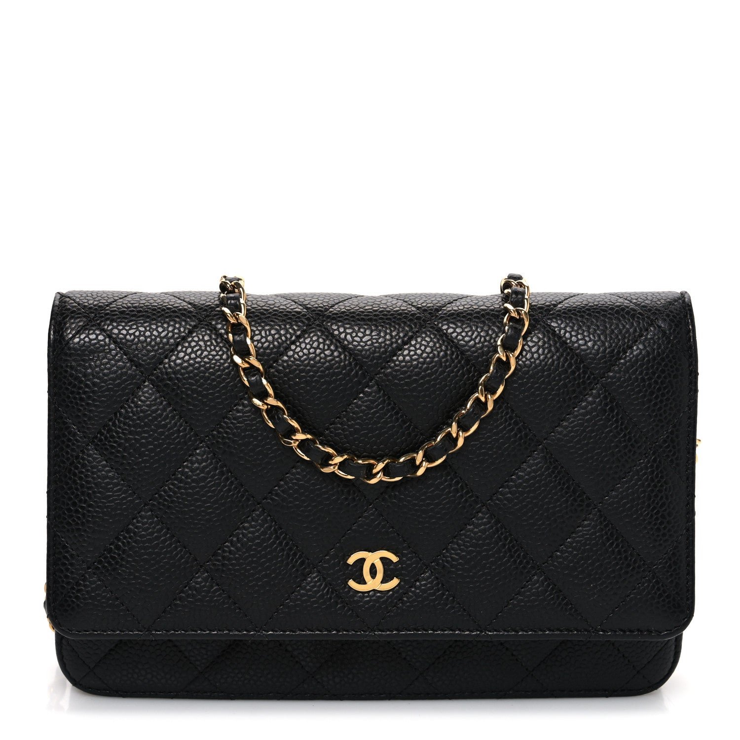 Chanel Caviar Quilted Wallet on Chain WOC Black