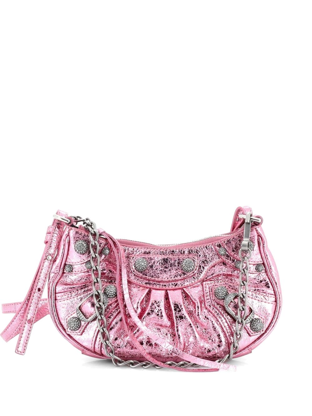 Le Cagole Giant Studs Shoulder Bag Leather with Crystals Mini crossbody bag
