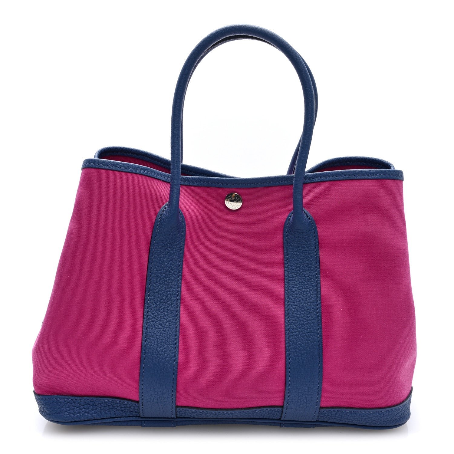 Hermes Toile Officier Negonda Garden Party Tote 30 TPM Magnolia Bleu Agate