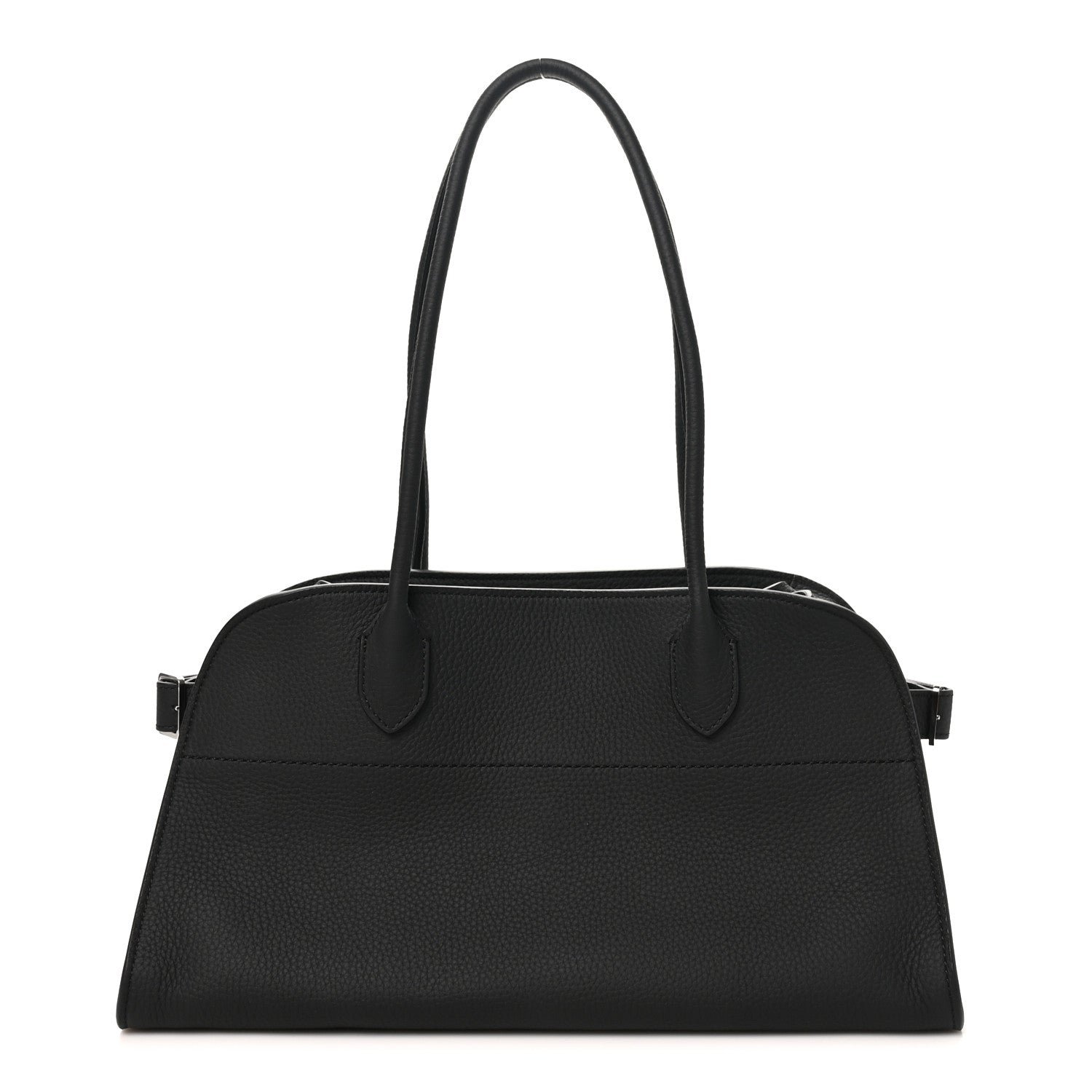 The Row Matte Grained Calfskin Margaux Shoulder 12 Black