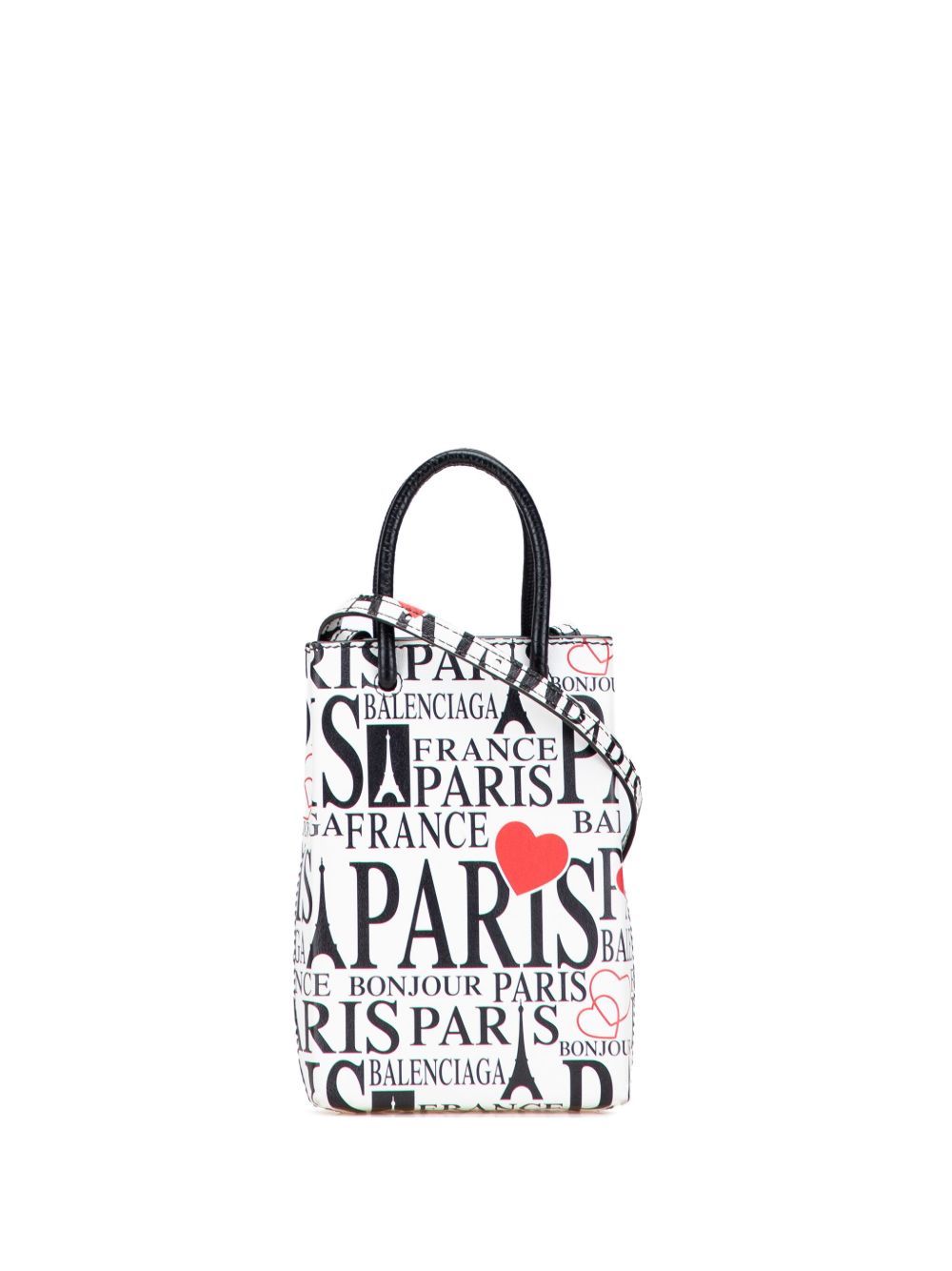 2019 Mini Calfskin Bonjour Paris Shopping Phone Holder satchel