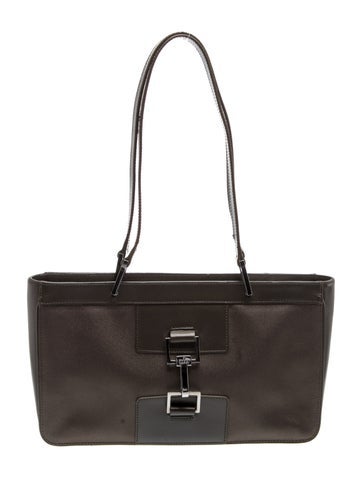 Leather Satin Shoulder Bag