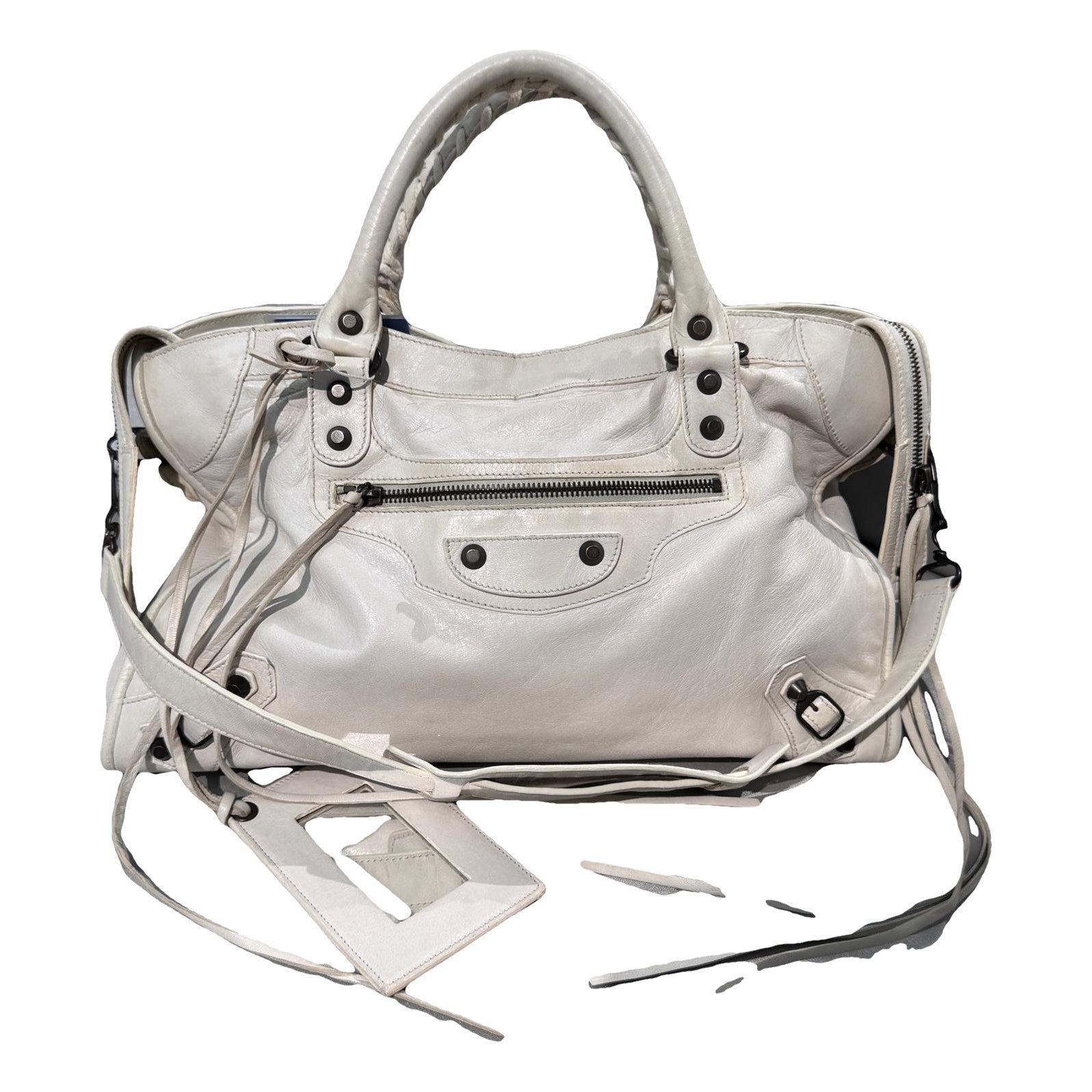 City leather handbag
