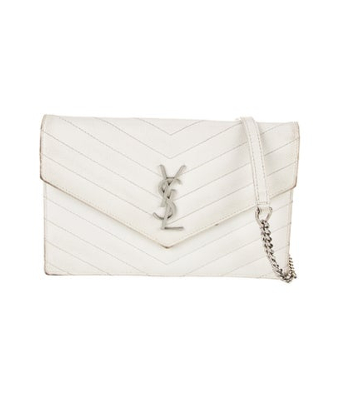 Saint Laurent Laurent Leather Envelope Chain Wallet Small