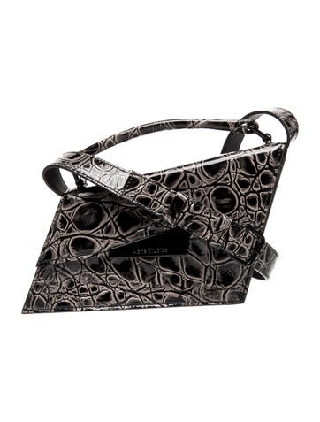 Embossed Leather Top Handle Bag
