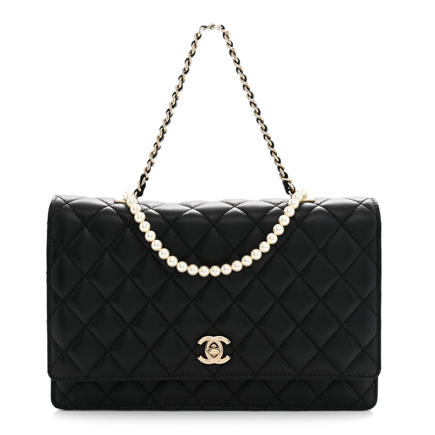 Chanel Lambskin Quilted Fantasy Pearl Flap Black