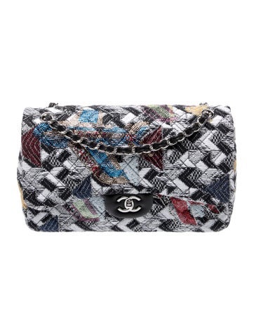 Jumbo Airlines Strass Tweed Double Flap Bag