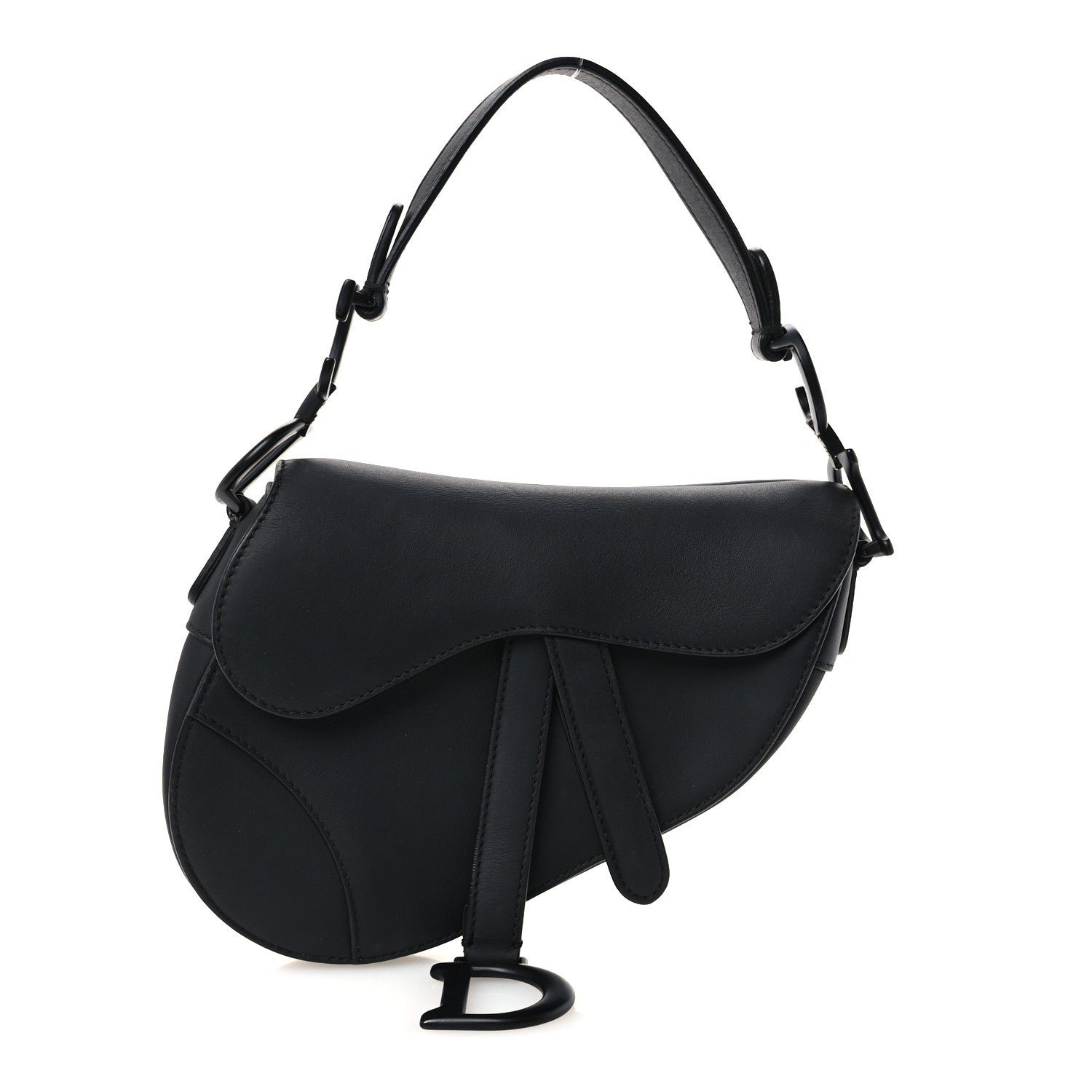 Christian Dior Ultra Matte Calfskin Mini Saddle Bag Black