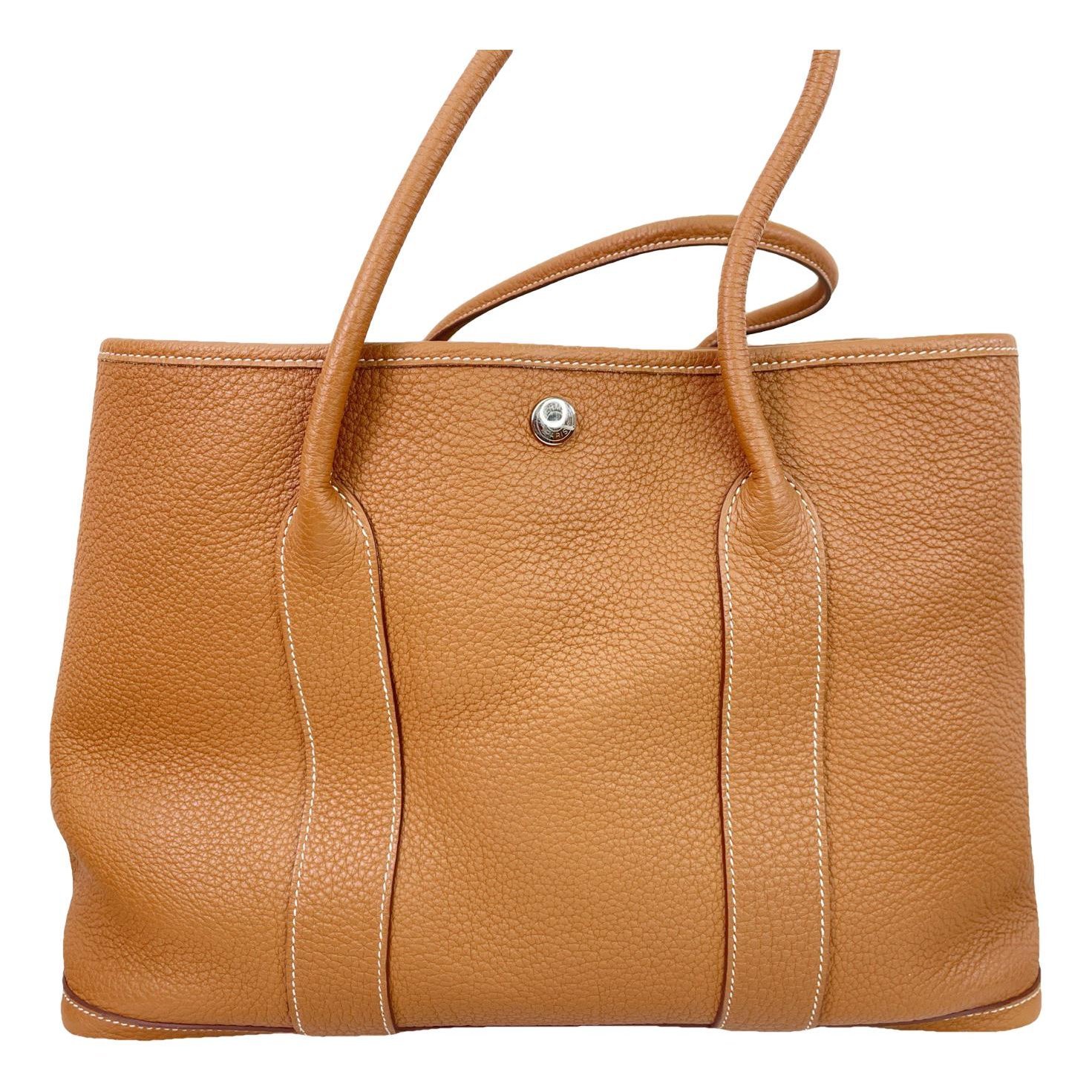 Hermes Garden Party Handbag Gold Togo Leather