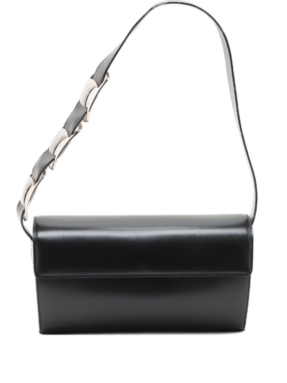 1990-2010s leather buckle shoulder bag