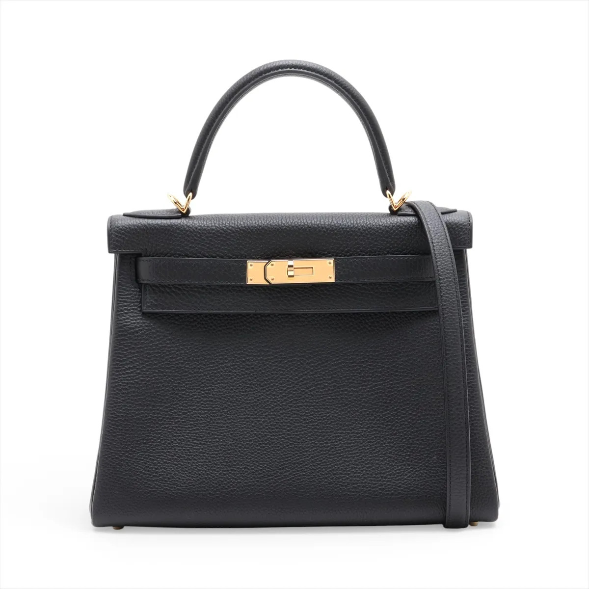 Hermès Kelly 28 Le Tournay Togo Black Gold Metal Fittings
