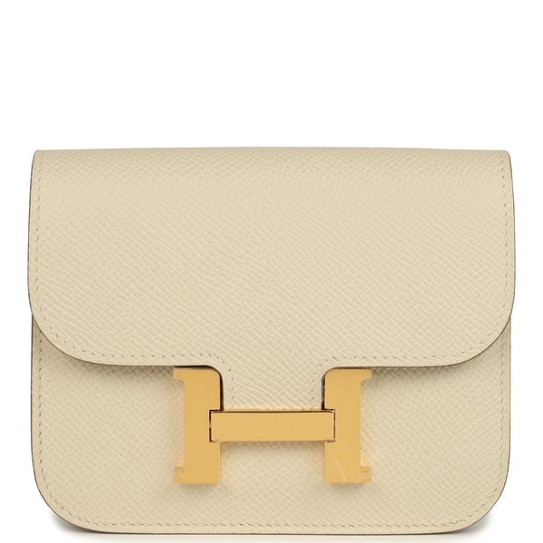 Hermes Hermes Constance Slim Wallet Craie Epsom Gold Hardware