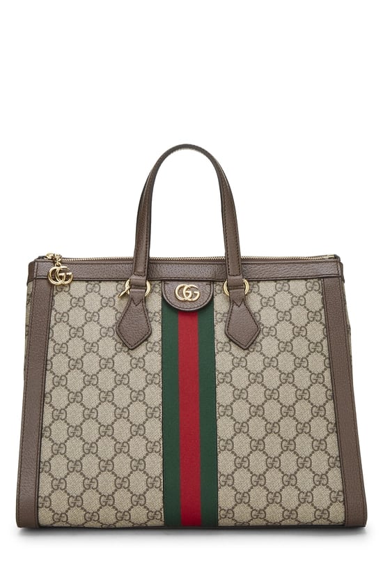 Brown GG Supreme Canvas Ophidia Tote Medium
