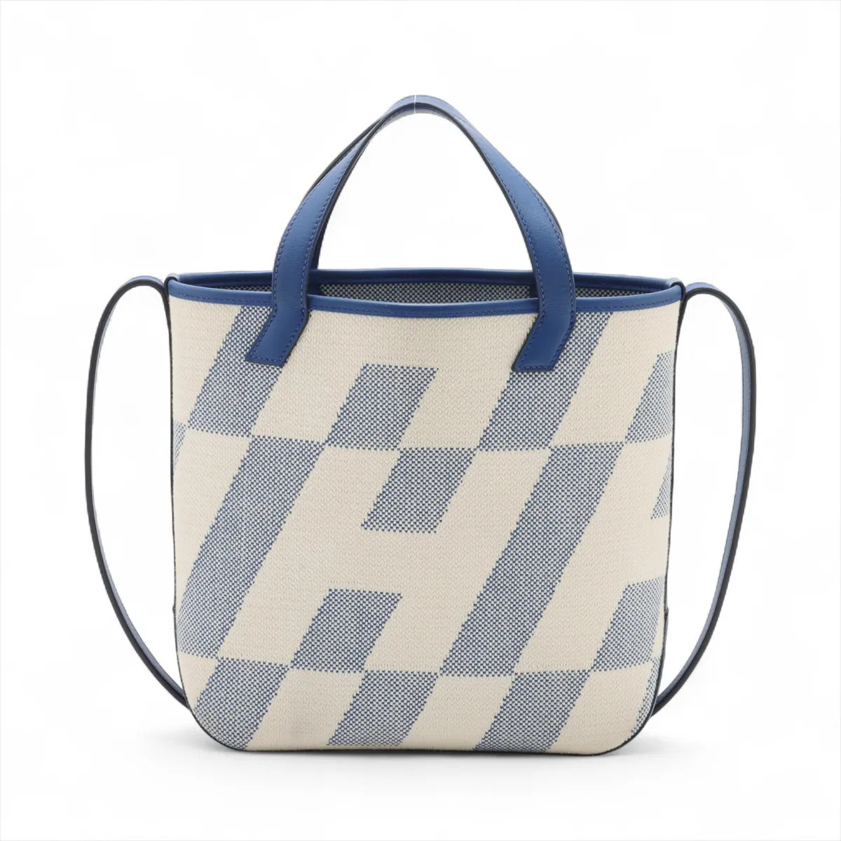 Hermès Ambie-27 PM Toile H Blue Silver Metal Fittings