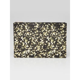 Givenchy Givenchy Green/Black Floral-Print Coated Canvas Clutch Bag