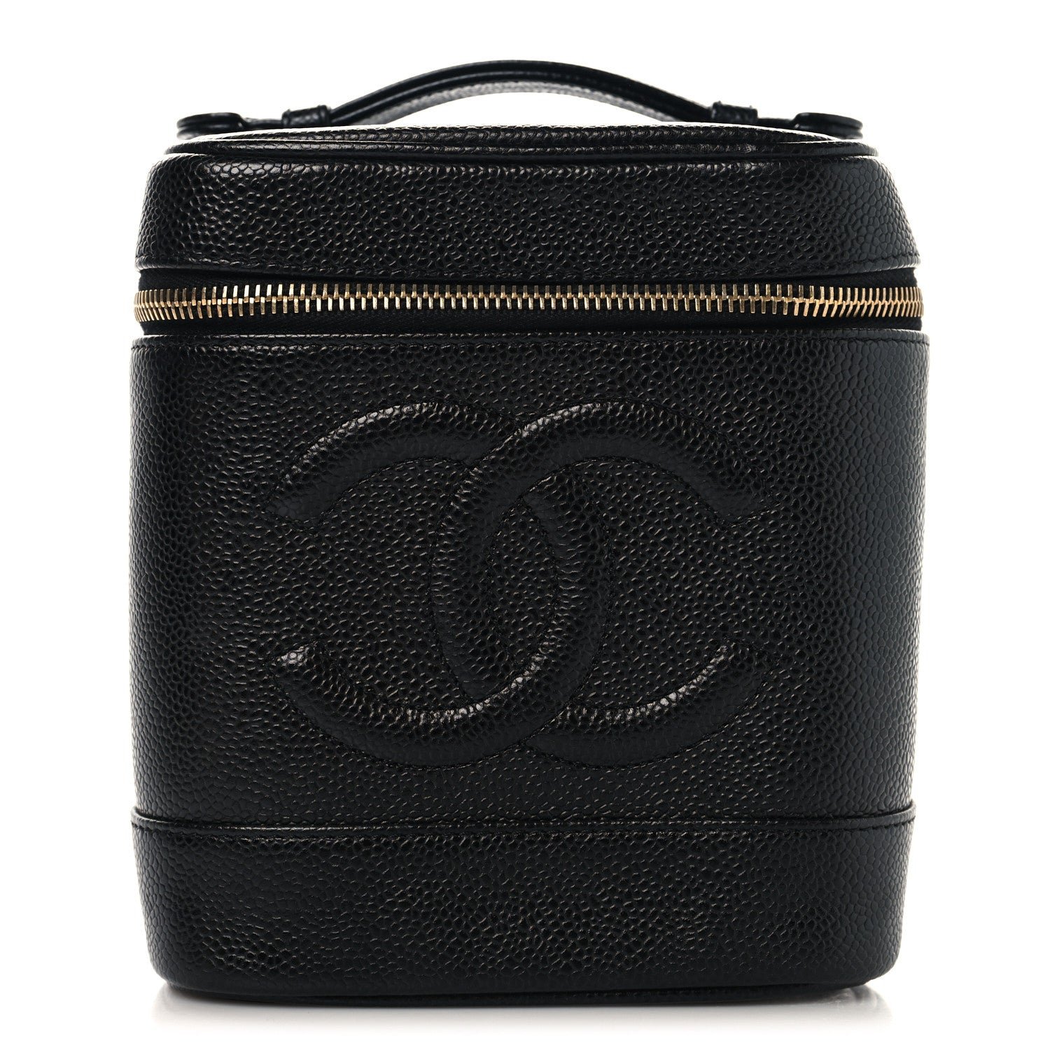 Chanel Caviar Vanity Cosmetic Case Black