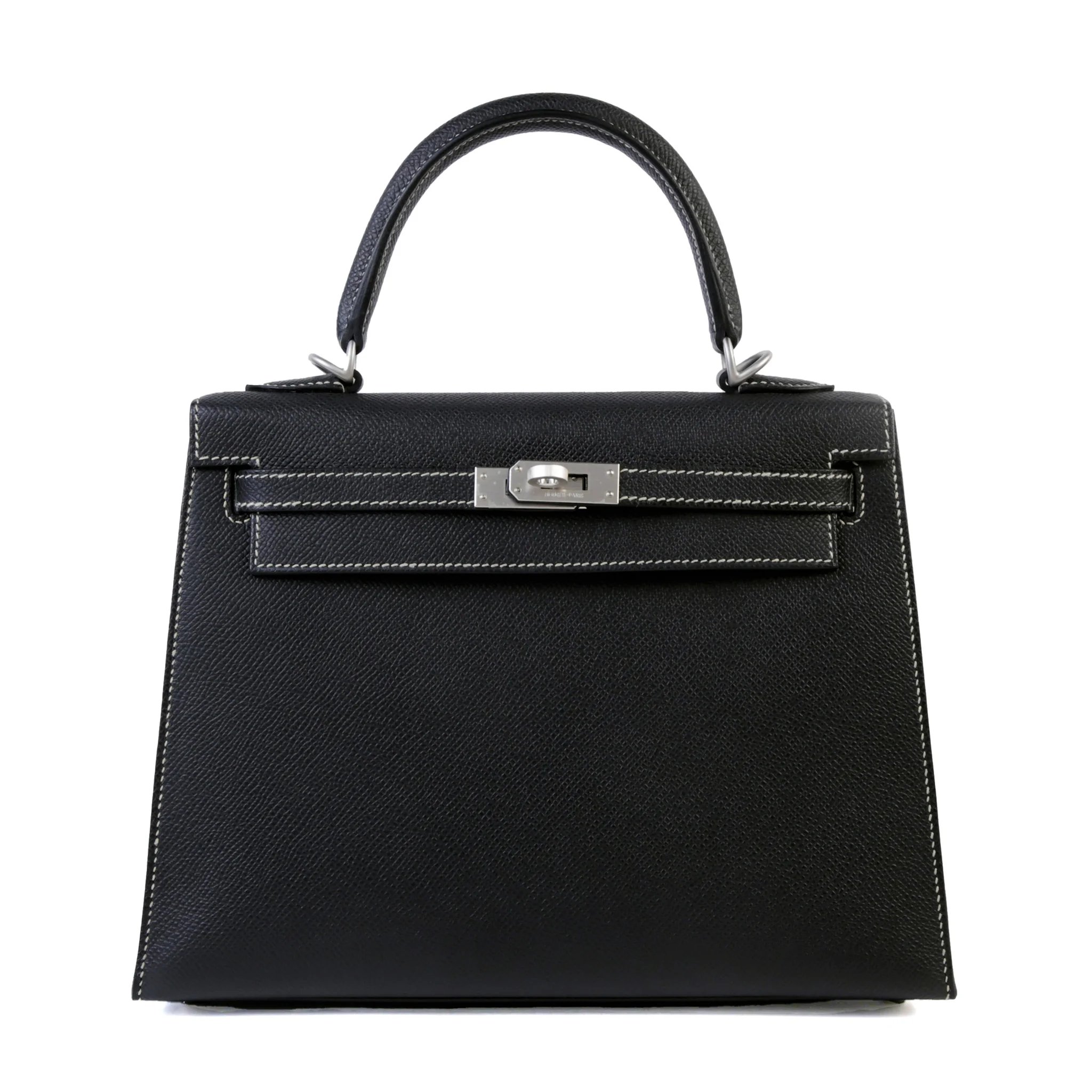 Brand New ( Rank N ) HERMÈS Kelly 25 Sellier HSS Noir (89) Epsom Brushed Palladium G (2026)