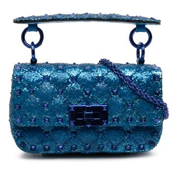 Valentino Mini Glitter Rockstud Spike Satchel