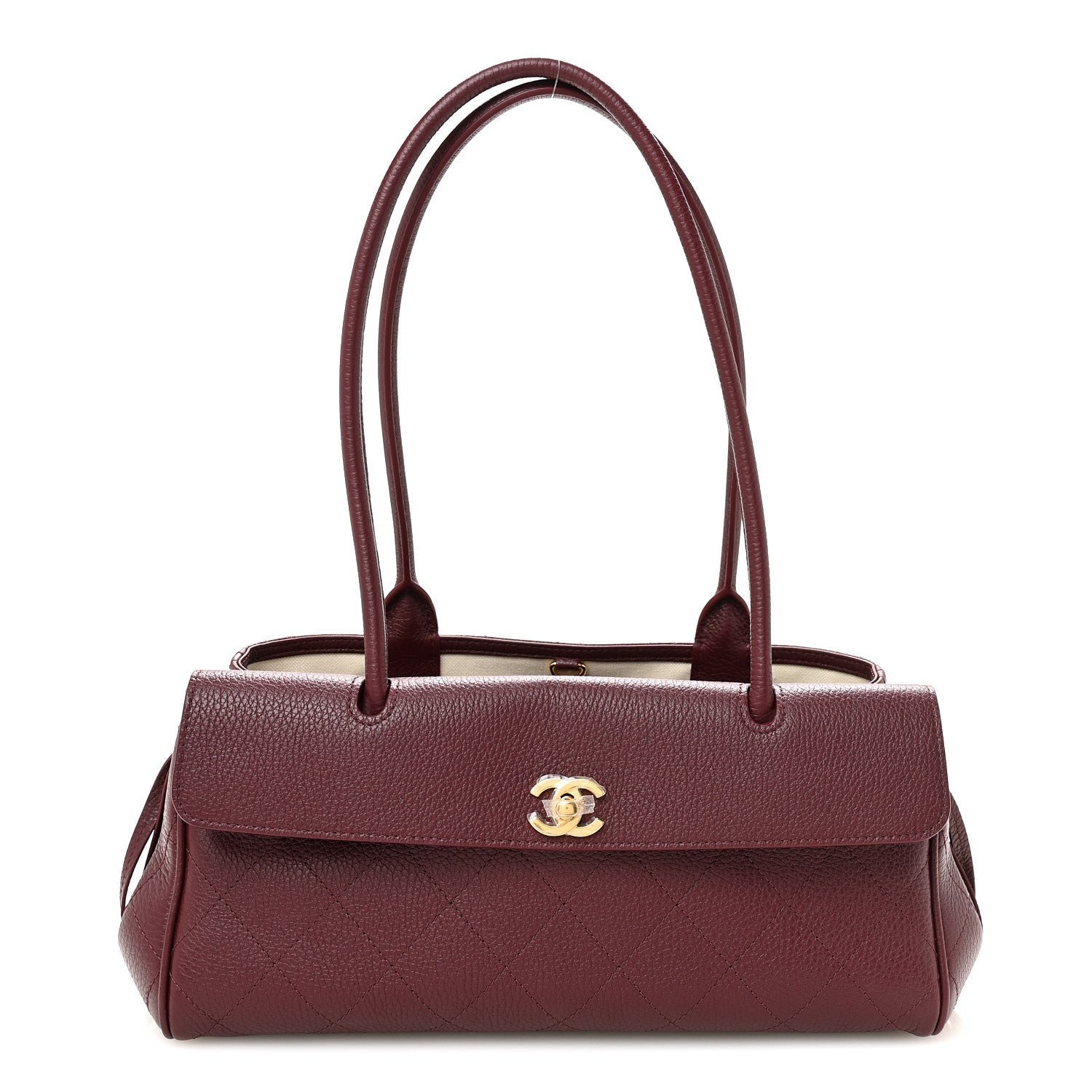 Chanel Grained Calfskin Stitched Urban Essentials Small Shopping Bag Burgundy