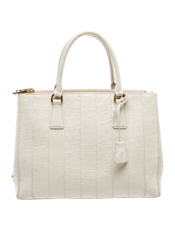 Embossed Leather Coccodrillo Galleria Double Zip Large