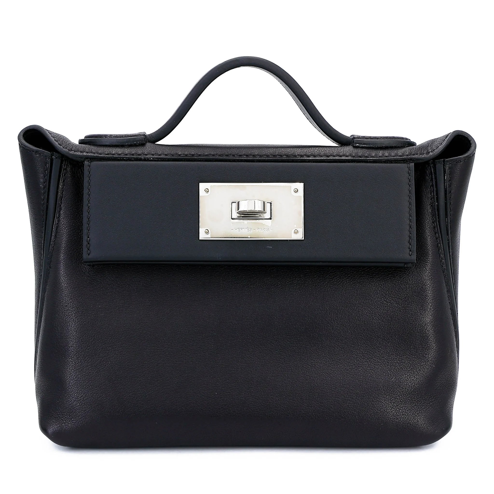Excellent ( Rank SA ) HERMÈS 24/24 - 21 mini Noir (89) Swift Palladium hardware W (2024)