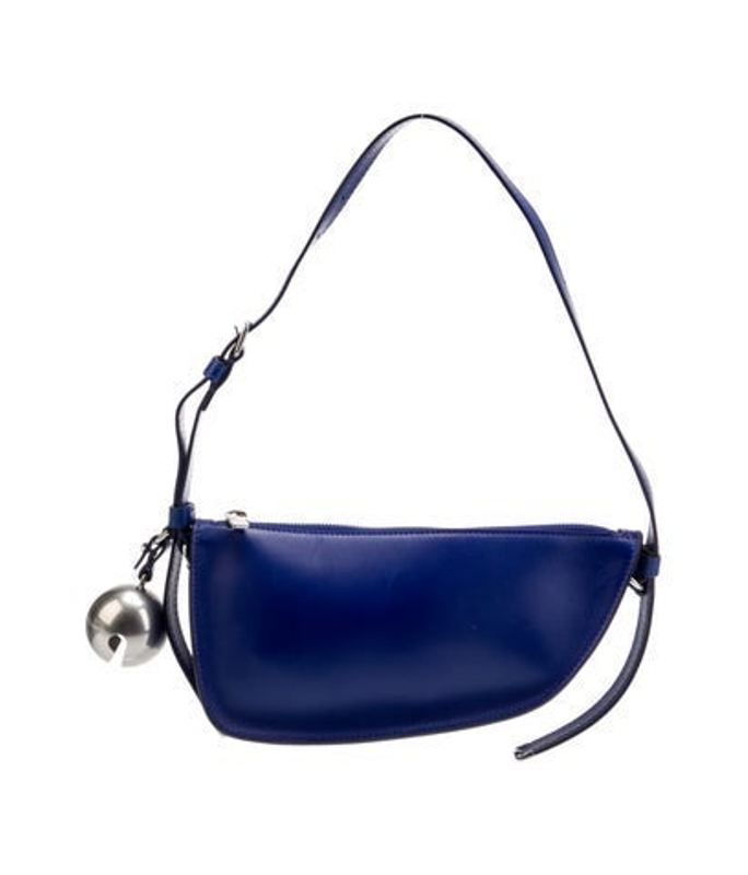 Burberry Leather Leather Shield Mini Shoulder Bag Blue Mini W Tags