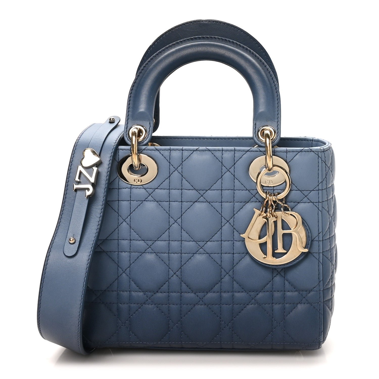 Christian Dior Lambskin Cannage Gradient Small My ABCDior Lady Dior Indigo Blue