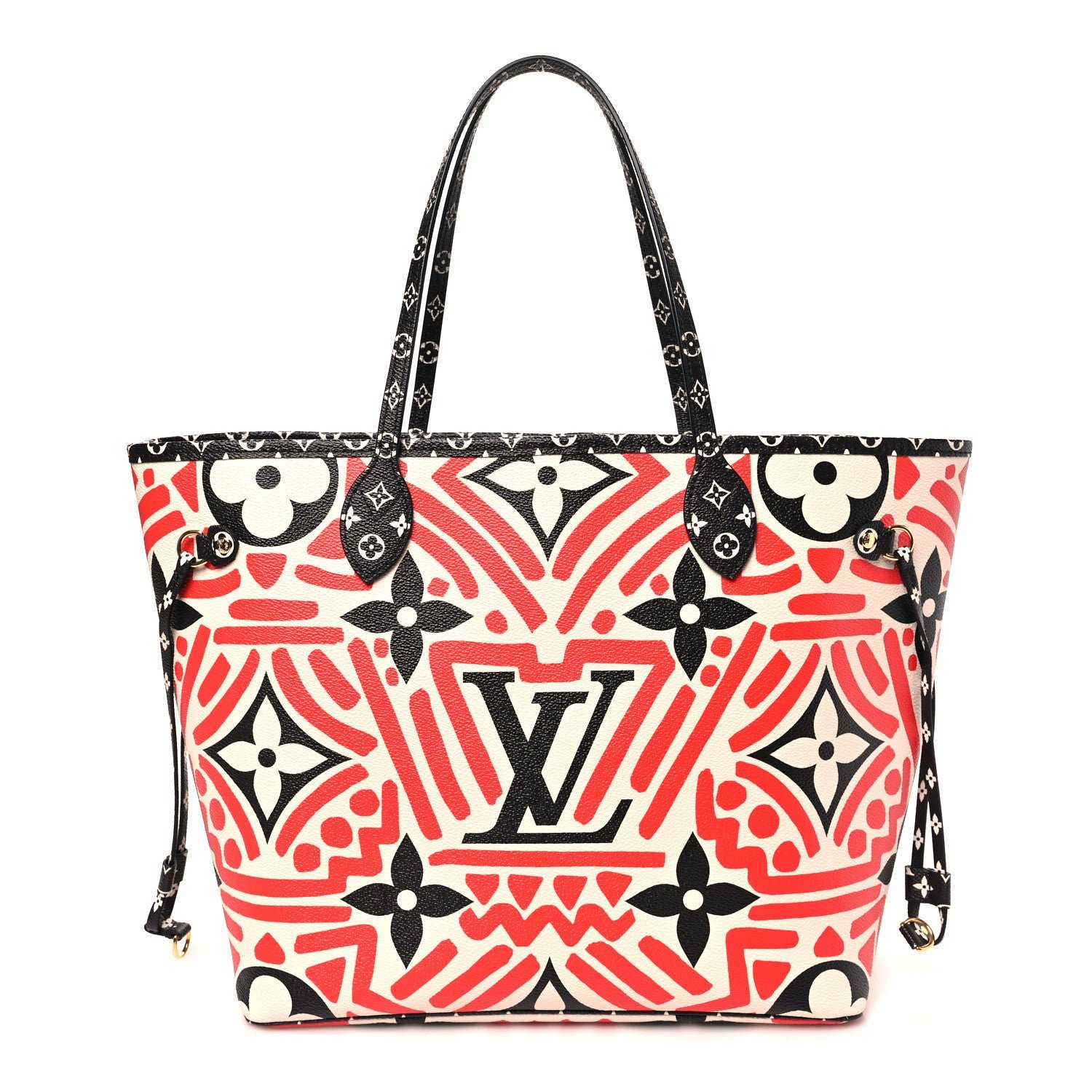 Louis Vuitton Monogram Giant Crafty Neverfull MM Creme Rouge Black