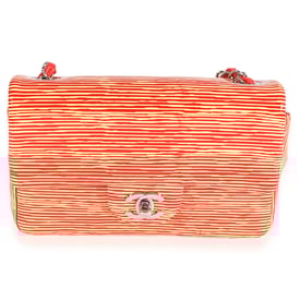 Chanel Red Striped Patent Mini Rectangular Classic Flap Bag