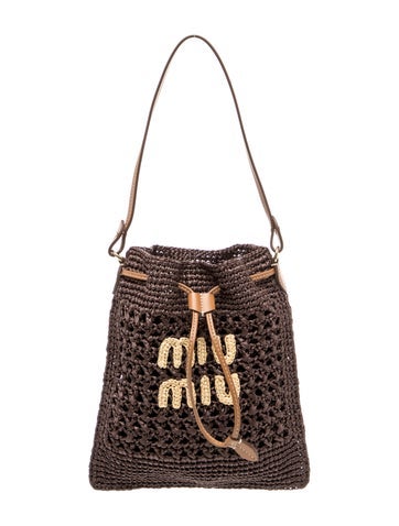 Miu Miu Raffia Bucket Bag 2025